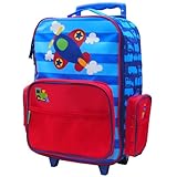 ステファンジョセフ【ハリウッドスター&セレブ御用達】男の子用青空の飛行機レッドポケット付きキャリーケース(直立型)【6歳以上対象】トローリー,キャリーバッグ,スーツケース,トランク,通学バッグ,遠足,