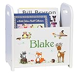 Personalised Child's Book Caddy Magazine Rack- Woodland Animals