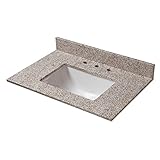 Cahaba cavt0192 31 " x 22 " Golden Hill Granite Vanity Top with Trough Bowl and 8 "蛇口Spread