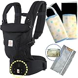 ベビーウエストベルト付エルゴベビー 抱っこ紐 ADAPTアダプトブラック　【日本正規品2年間保証-SG認定付】本体＋パッド２個付 ERGO Baby