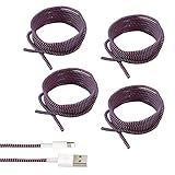 [Happy Island] ケーブルプロテクター スマホ (140cm×4本セット) ケーブル 断線防止 (タイプ6)