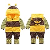 POTOJP リトルハチ 着ぐるみ コスプレ 厚い ベビー服 フード 付け 子供用 ロンパース 仮装 ダンス衣装 コスチューム 赤ちゃん 防寒着 撮影 出産祝い 寝相アート 日常着(3-24M) (7