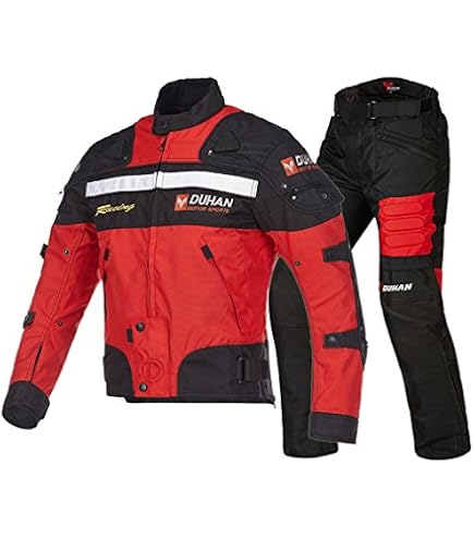 Amazon | DUHAN(ドゥーハン) バイクジャケット&パンツセット ブルー XL