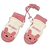 アスナロ（グローブ） スノーミトン ベビー 女の子 ズーミック アップリケ付 スキーミトン 手袋3-4才 アイボリー-ウサギ