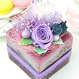 花花 プリザーブドフラワー スイートパレット （ バラ 甘い香り ） 枯れない お花 お祝い プチギフト プレゼント 【 メッセージカード / ラッピング 無料 】( カシス パープル )