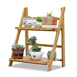 J-園芸ラック ラワースタンド 2階段のはしご花/植物ラックバンブースタンドフラワーシェルフコーナーシェルフ、鉢植えの植物鉢ホルダー棚/ラックガーデン収納棚バルコニー、庭園、商業用屋内または屋外用装飾