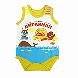 ロンパース 袖なし アンパンマン プリント ノースリーブ ロンパス イエロー 90