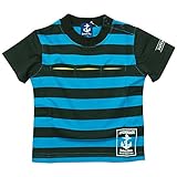《初夏盛夏対応》 BateauBleue(バトーブルー) 天竺ボーダー半袖Tシャツ 80cm /Bk NO.AH-1651308