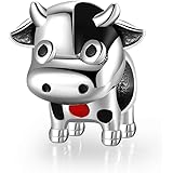 FAEFASH Cow Charm Bead 925 Sterling Silver Animals Charm Fit Women Bracelet,for Animal Lovers