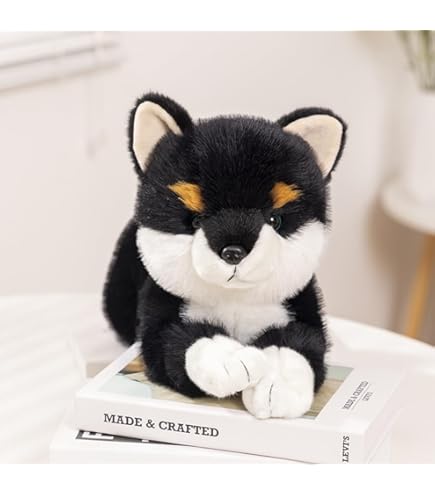 リアルファー　フォックス　レキッシュ　ブラック　犬ぬいぐるみ リアルファー フォックス レキッシュ ブラック 犬ぬいぐるみ