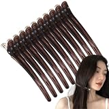 ダッカール ヘアクリップ プロ用 10本 ブラック 6カラー ワニクリップ ヘアピン 前髪 髪留め NYANDELMO ND-0168-R07-BK10