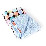 AllyZabba blanket - large 34x28in choco dot /blue by AllyZabba