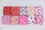 Pocket Cloth Diapers with 20 Inserts (2 Inserts Per Diaper)-girl Pack by Happy Diapers