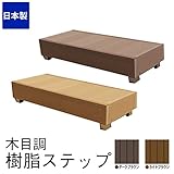 ウッドデッキ ステップ 樹脂 日本製 91×30×20cm 木樹脂 ベランダ 国産/ライトブラウン