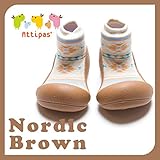 アティパス attipas ベビーシューズ ノルディック ブラウン Mサイズ（11.5cm） Nordic