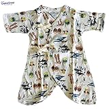 オーシャンアンドグラウンド｜ベビーコンビ肌着｜アニマル柄｜オレンジ