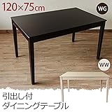 引き出し付きダイニングテーブル 【幅120cm】 木製 ウェンジ【代引不可】 特配【TS1490】 top1-ds-1225524-ak [簡易パッケージ品]