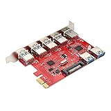 PCI to USB Bewinner PCIからUSBへ 5ポート USB 3.0+2ポートUSB 3.0 PCI-E拡張ボード 増設カードアダプタ 内蔵RJ45 1Gbps USBモジュールボード