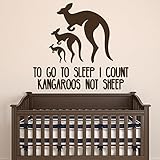 Quote To Go Sleep I Count壁デカール保育園Kangaroosビニールレタリングステッカーホームデコレーション子供寝室壁画デザインウィンドウリムーバブルar302