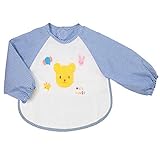 MIKIHOUSE(ミキハウスベビー)くまちゃん*うさちゃんの袖つきエプロン -,ブルー