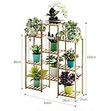 竹 植木鉢 プラントスタンド 多機能 フラワー ラック ストレージ, 屋内 屋外 盆栽飾り棚 木製ポット棚-A