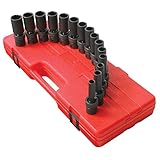 Sunex International 2662 1/2' Dr. Deep Universal 12 POINT Metric Impact Socket Set, 15 pc. [並行輸入品]