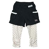 【H28年春物】 chocola(ショコラ) ガーゼ+天竺長丈キュロッツ 95cm/ダークグレー(花柄) NO.CH-1621-33030