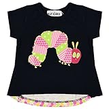 アスナロ（トップス 半袖tシャツ） Tシャツ 半袖 女の子 はらぺこあおむし プリント カットソー 半袖Tシャツ90 ブラック