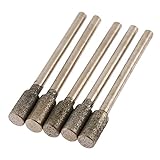 ダイヤモンドビット 研削ヘッド ビット ミニルーター 研磨用 回転ヤスリ 5mm 円柱型 5本入りセット