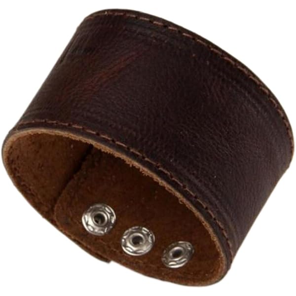 Tornito 3-Pack Genuine Leather Bracelets - Adjustable Biker Cuff Wristbands For Men & Women - View #9