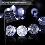 Outdoor Solar Power Decorative String Lights, Costech 30 LED 20 ft Water resistant Christmas Globe f