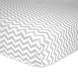 Carter's Cotton Fitted Crib Sheet, Smoke Grey Chevron by Carter's