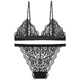 [Guoeappa] レース ノンワイヤー ブラジャーショーツ上下 2点セット レディース セクシー下着 女性 セット A～Cカップ 快適な着心地 ブラジャー 普段や寝ながら(ブランク,S)