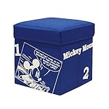スツール 収納ボックス 「ミッキーマウス」 幅31.5×奥行31.5×高さ34cm ネイビー ディズニー BS3030-MC