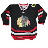 ユースChicago Blackhawks Hockey Jersey / Sweater with Embroidered Logo ブラック