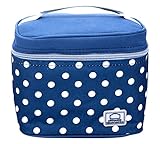 ロック&ロックプラスチックランチボックスwith Polkaバッグセット、4ピース、ブルー