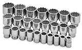 SK 94725 25 Piece 3/4-Inch Drive 12 Point 3/4-Inch to 2-3/8-Inch Standard Standard Socket Set by SK 