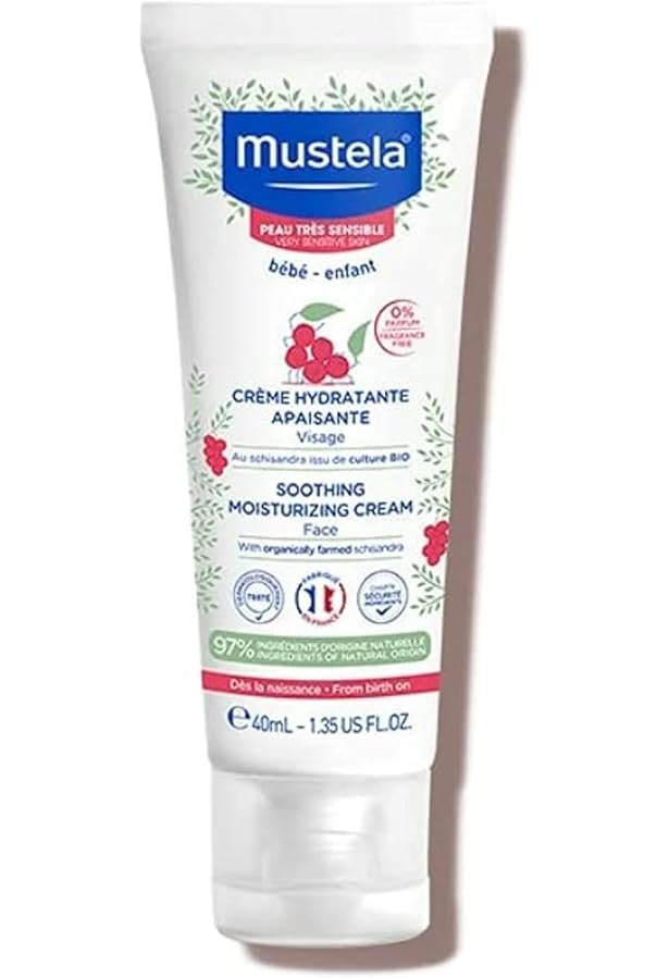 Mustela Soothing Moisturising Face Cream, Fragrance-Free, for Very Sensitive Skin, 40 ml (Pack of 1) : Amazon.com.au: Baby