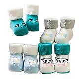 【4足セット】出産お祝い　ベビーソックス　新生児　赤ちゃん キッズファッション 綿 可愛い柄 暖かい 靴下　冬　厚手 柔らかい フルカラー 女の子 男の子 キッズ 子供 0-12ヶ月 1-3歳　3-5