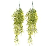 Zhhlinyuan 2pcs Artificial Leaves Vine Ivy Silk Greenery Wedding Party Artificial Hanging Plant Gree