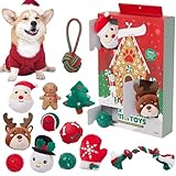 犬用アドベントカレンダー 2024、犬用アドベントカレンダー 犬用おもちゃ12個付き クリスマス、犬用ペットクリスマスカウントダウンカレンダー 噛むロープおもちゃ付き、きしむボールの歯が生えるおもちゃ、クリスマス犬用おもちゃアドベントカレンダー