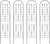 お庭をエレガントに彩るIBフェンス オーバル 高さ220cm×幅50cm LLサイズ 4枚セット ブラック JK0113-220X2