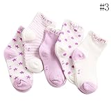 Nice Days（ナイス　ディズ） 【5足セット】春夏 可愛い 子供 靴下 カラフル ソックス 男の子 女の子 クルー丈 通気性 (紫, 11-13㎝)