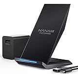 NANAMI ワイヤレス充電器 (Quick Charge3.0急速充電器付属) Qi/PSE認証済み iPhone 15/14/13/12シリーズ/SE第二世代/11(Pro)/Xs(Max)/XR/X/8(Plus) Galaxy S23(Ult