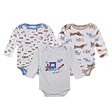 カバーオール　ロンパース　赤ちゃん　ベビー　長袖　三枚組　3点セット　通気性　可愛い　女の子　男の子　ボディスーツ (M, 色2)