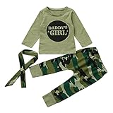 (プタス)Putars ベビー服 子供服 上下セット Tシャツ 女の子 長袖 迷彩柄 DADDYS GIRL 可愛い 秋 冬 スポーツ 運動会 旅行 記念日 プレゼント 6-18ヶ月