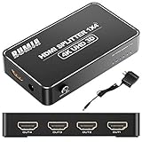 RUMIA HDMI分配器 4出力/1入力 4K+3D映像 hdcp解除 HDMI スプリッター最大297MHZ 高解像度 PS4 / PS