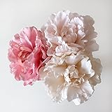 【Blooming＆me】フラワーデザイナー推薦 枯れない 高品質 上質な造花 インテリア アートフラワー 芍薬 シャクヤク ブーケ 3束セット 選べる3色 薄ピンク (5本セット) [並行輸入品]