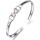 Two Tone 925 Sterling Silver Always Sister Forever Friend Infinity Love Bracelet 7'