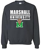 NCAA Marshall Thundering Herdバーロゴクルーネックスウェットシャツ、大きい、ダークヘザー